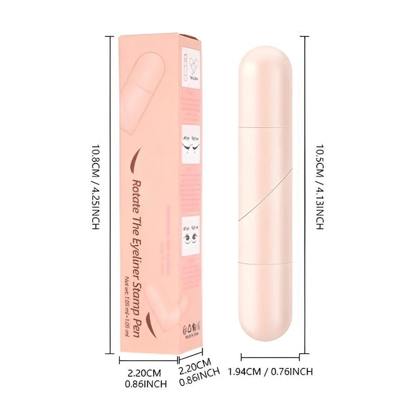 🔥🔥🔥Rotating Eyeliner Stamp Pen – Dual-Head Design with Wing Stamp, Quick-Dry, Long-Lasting