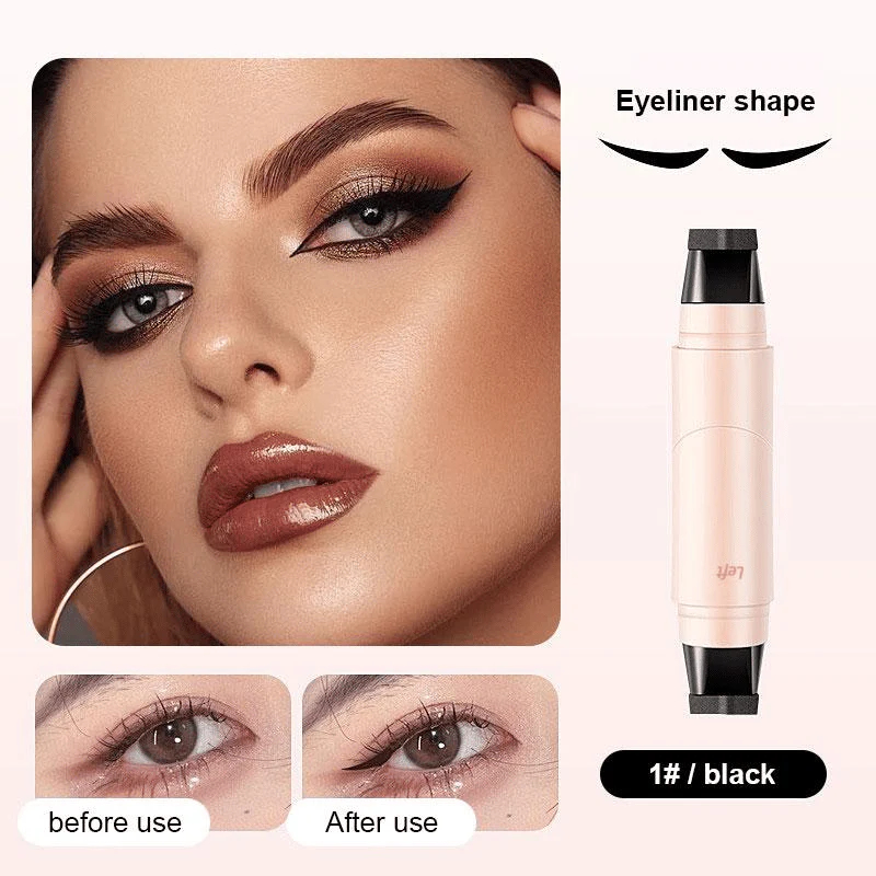 🔥🔥🔥Rotating Eyeliner Stamp Pen – Dual-Head Design with Wing Stamp, Quick-Dry, Long-Lasting